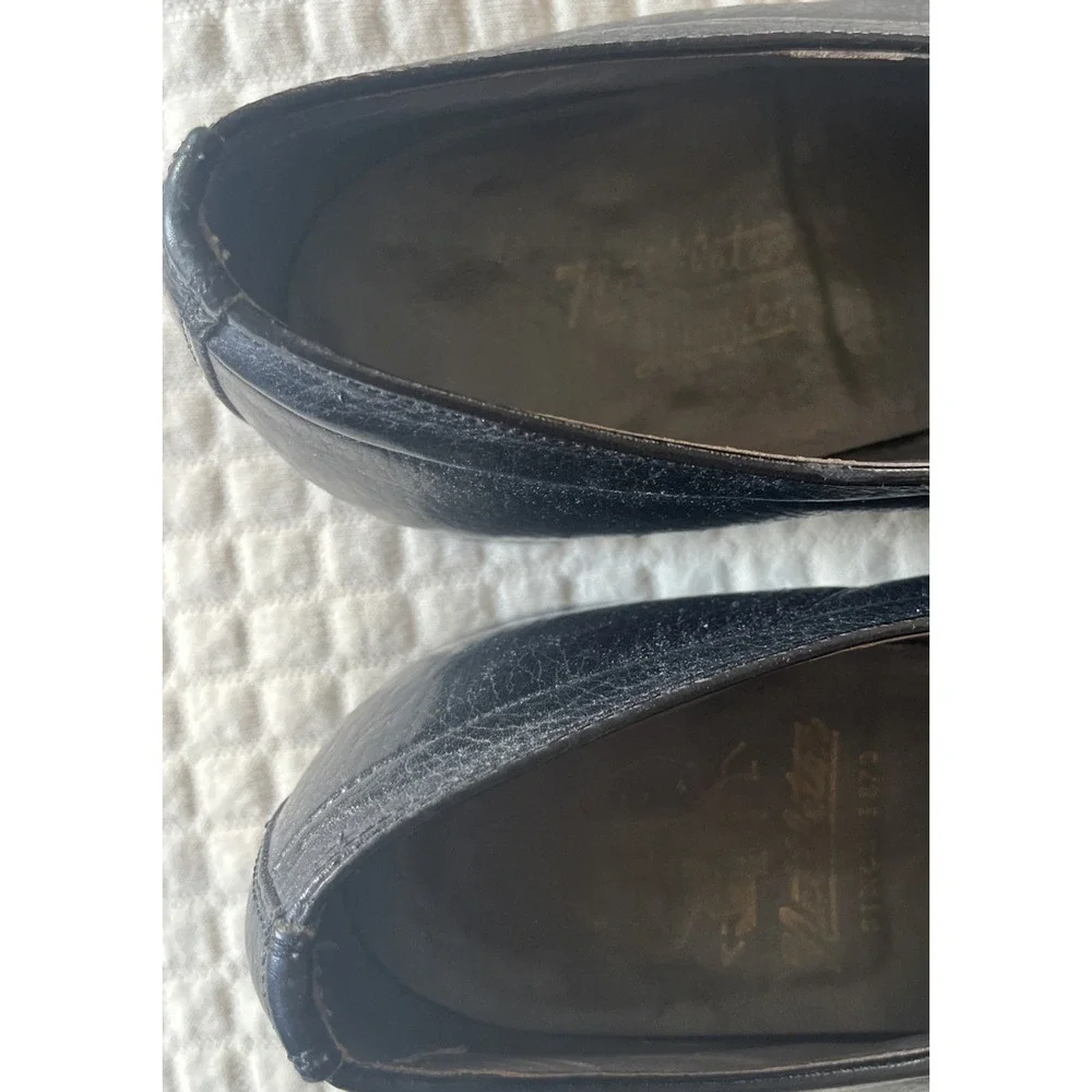 Nettleton‎ VTG Black Pebble Grain Leather Plain Toe Derby Oxford Shoes Mens 9